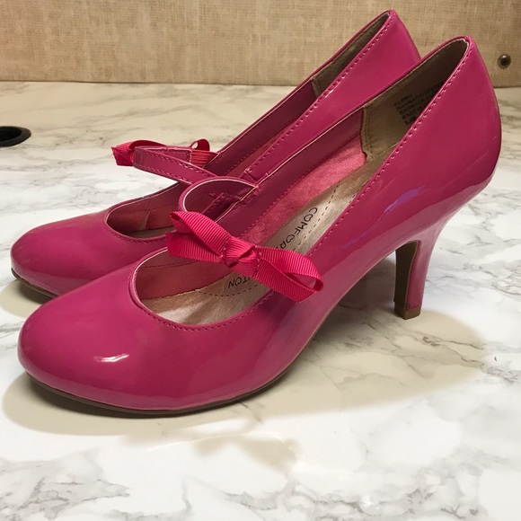 Shoes - Hot Pink Bow Pop Pump Heels